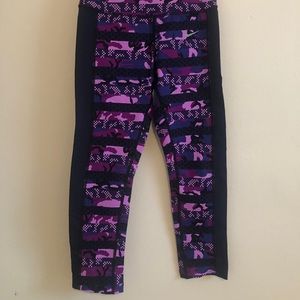 Camo print in blue and purple leggings